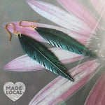 Upcycle Bicycle Inner Tyre Tube Feather Earrings