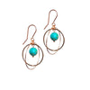 Double Loop Gemstone Earrings