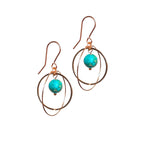 Double Loop Gemstone Earrings