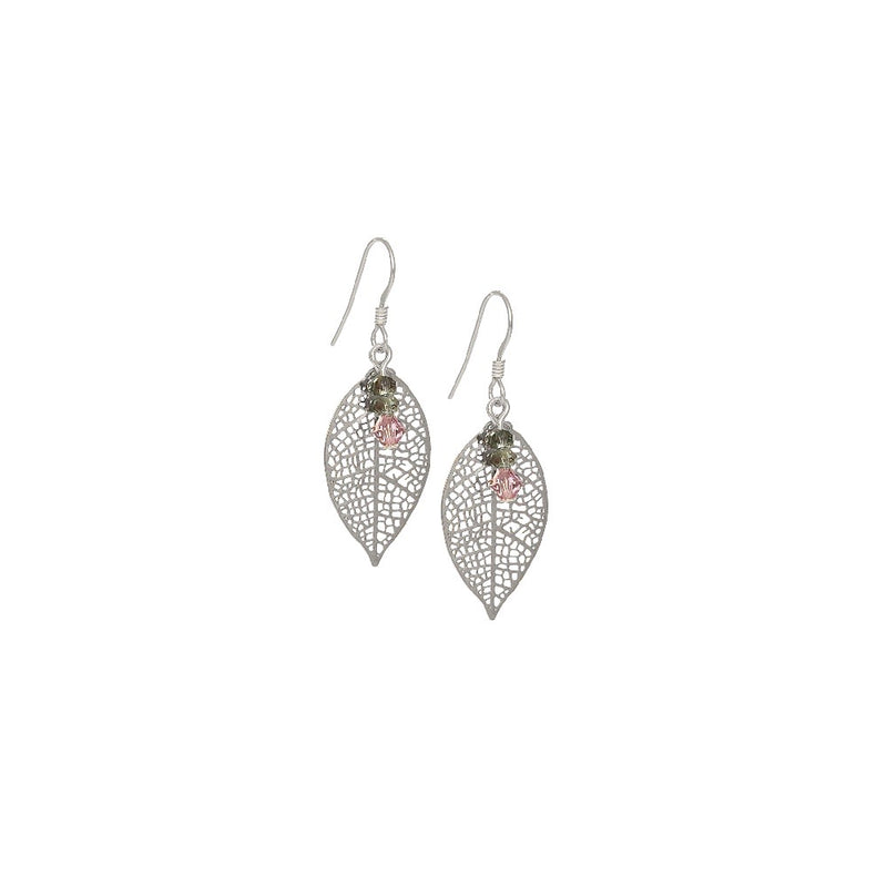 Small Silver Filigree Leaf Earrings