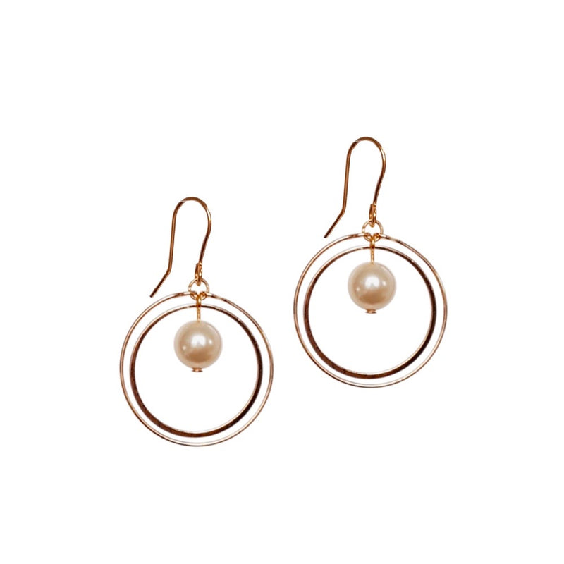 Pearl Double Loop Earrings