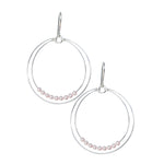 Mini 3mm Pearl Double Large Loop Earrings