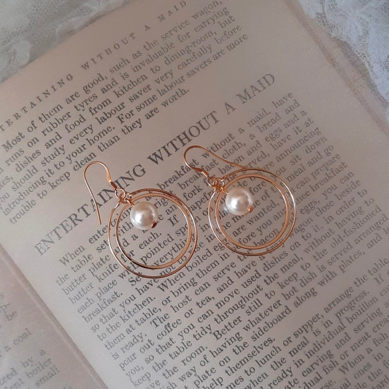 Pearl Double Loop Earrings