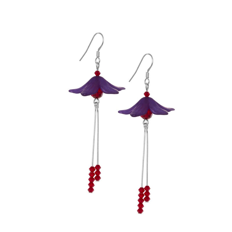 Full Flower Purple Earrings