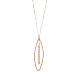 Long Elliptical Mini Pearl Necklace.