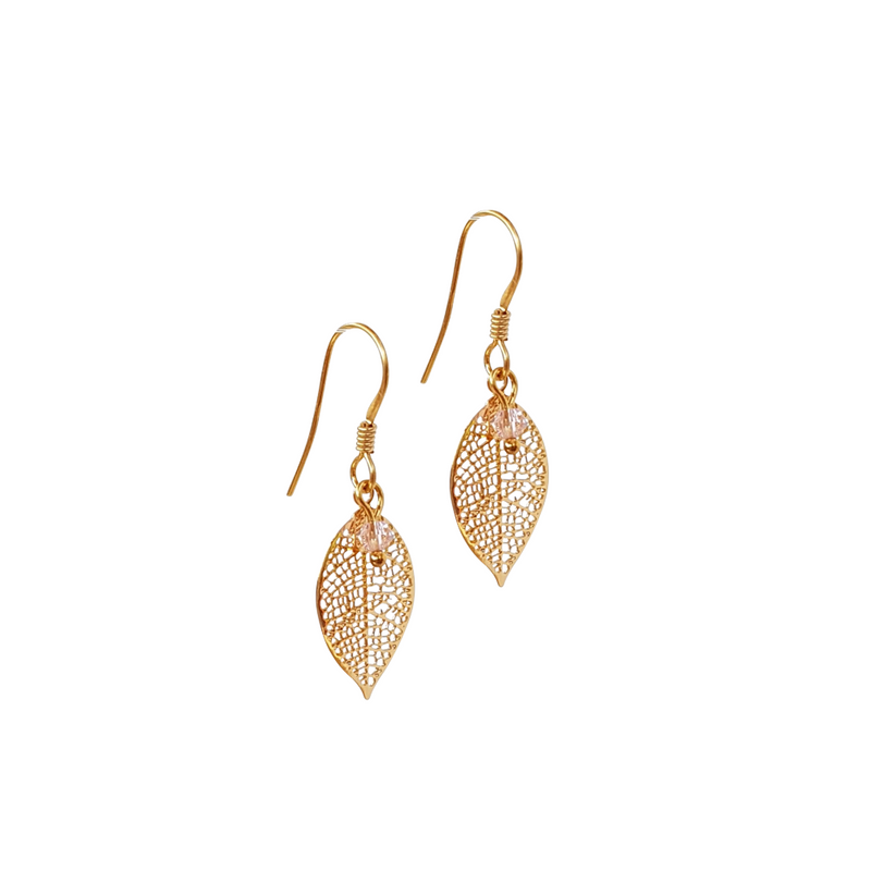 Filigree Small Leaf Earrings