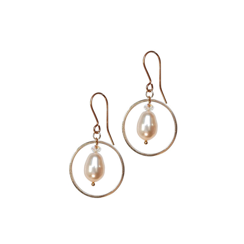 Drop & Loop Crystal Pearl Earrings.