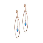 Elliptical Crystal Drop Earrings