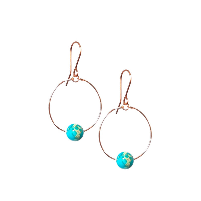 Gemstone Loop Earrings