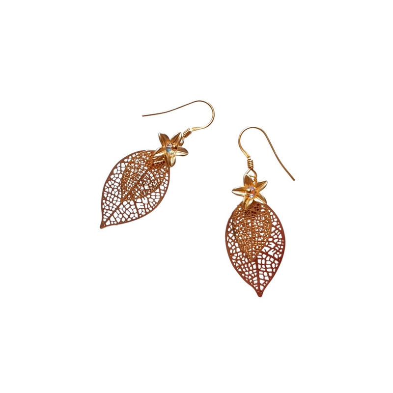 Filigree Leaf & Flower. Earrings.