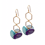 Álainn Hexagon Earrings, 2 drop.