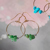 Gemstone Chip, Aventurine Loop Earrings