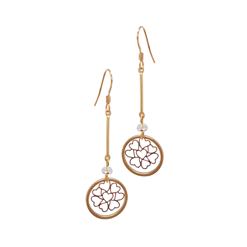 Twisted Hearts Bar Drop Earrings. Small