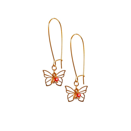 Butterfly Long Drop Earrings.