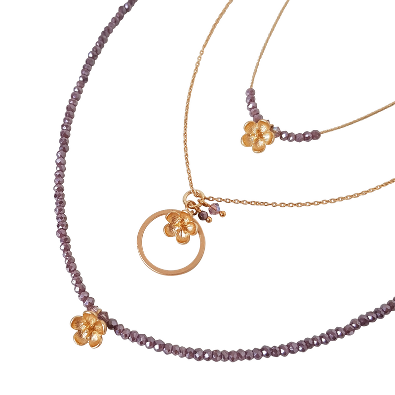 Little Flower Bud Small Loop Necklace