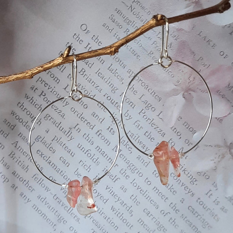 Large Gemstone Chip Earrings