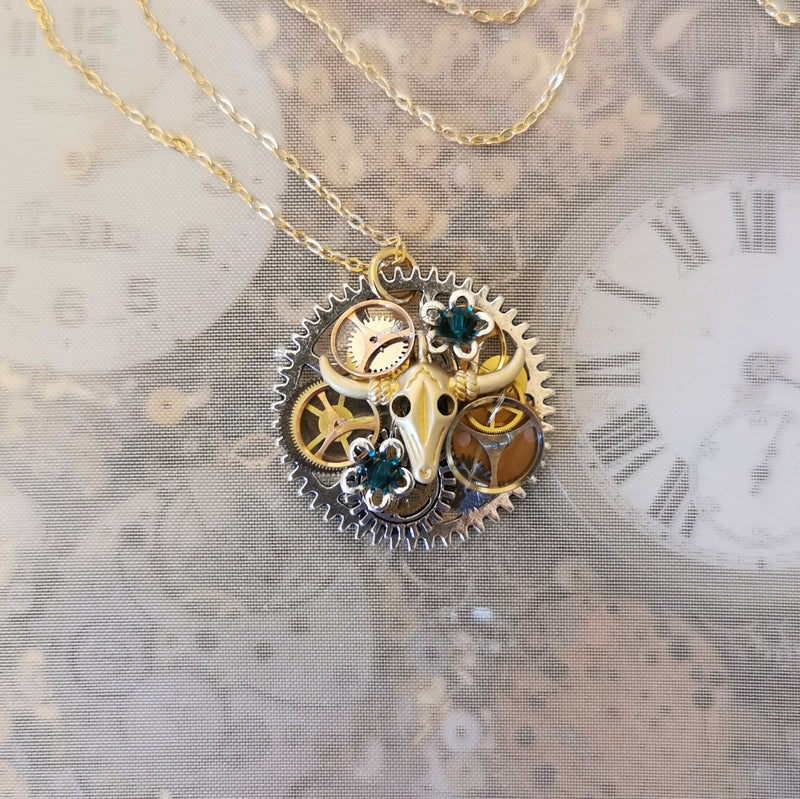 Steampunk Necklace. The Bull.