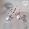 Baroque Pearl Earrings, with a hint of colour.