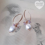 Baroque Pearl Earrings, with a hint of colour.