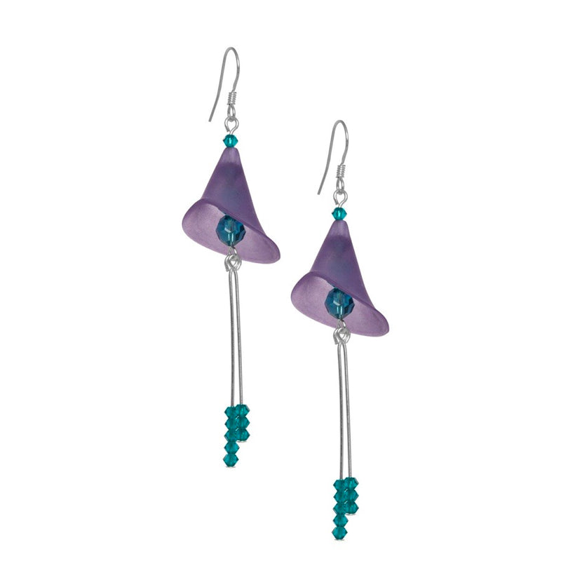 Flower Earrings Purple
