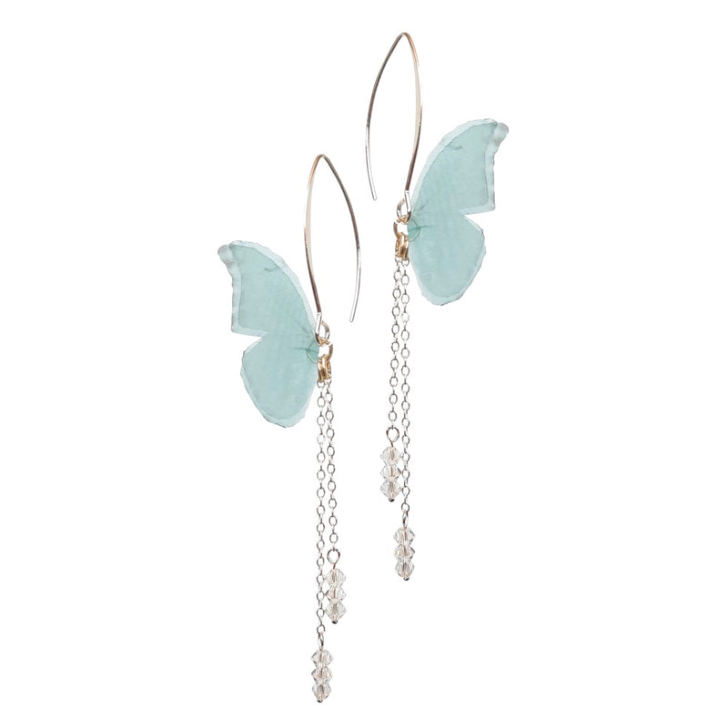 Butterflies with Double Chain drop Earrings.