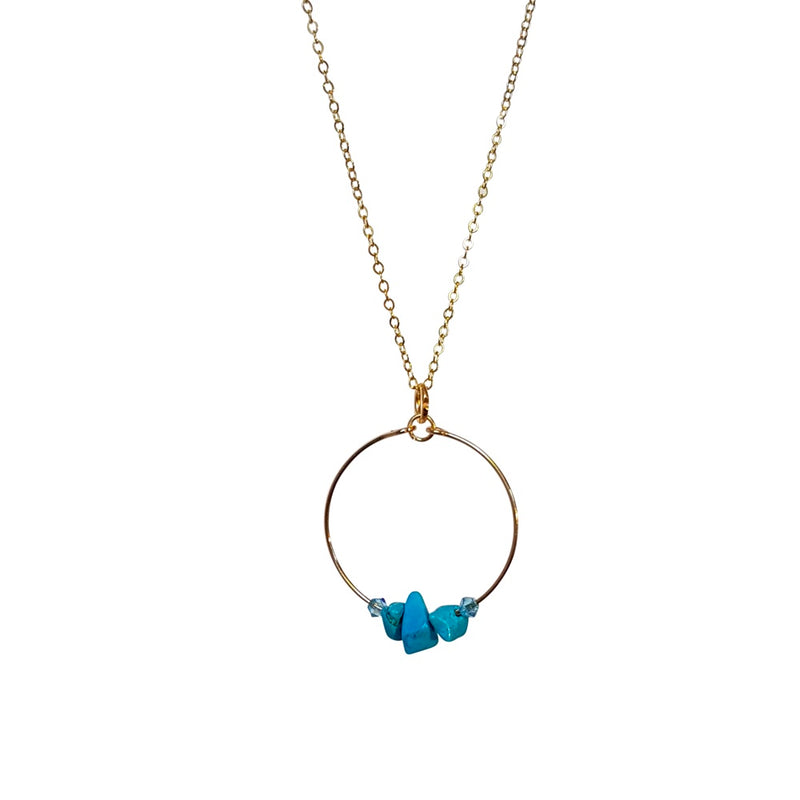 Gemstone Turquoise Howlite Chip Necklace