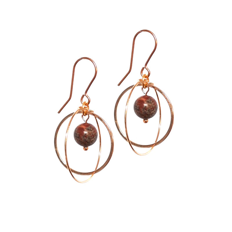 Double Loop Gemstone Earrings