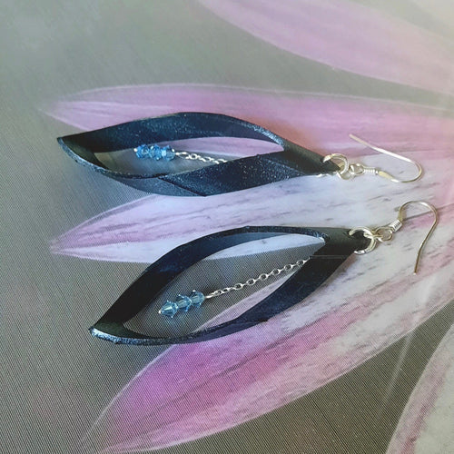 Upcycled Inner Tyre Tube Elegant Earrings