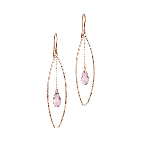 Elliptical Crystal Drop Earrings