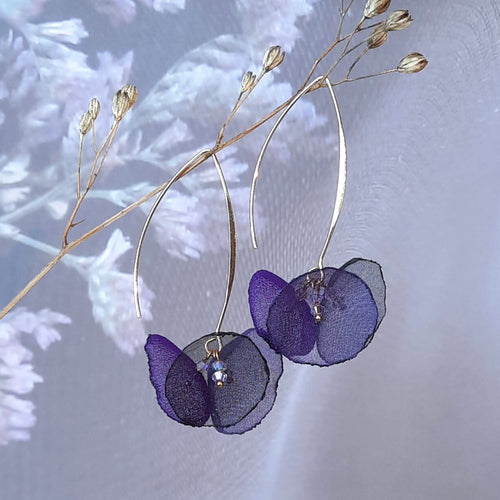 Álainn Purple Mix, long drop Earrings