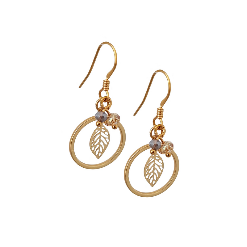 Cherry Leaf Small Loop Earrings