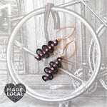 Up Cycle. Recycled Bicycle Inner Tyre Tube  Twisted Earrings.