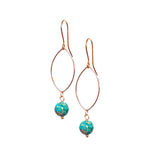 Gemstone Oval Drop Earrings
