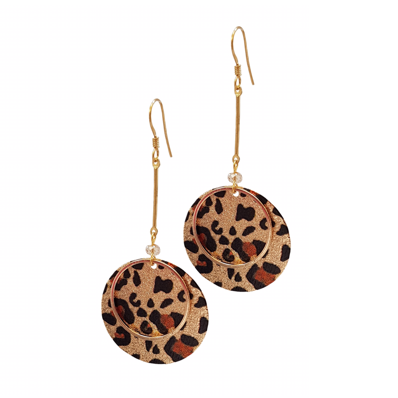 Boho Leopard Bar Drop Earrings