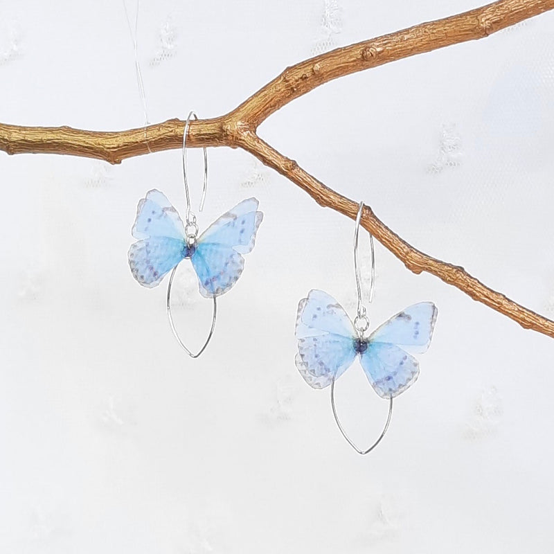 Butterfly Oval Drop Earrings.