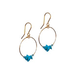 Gemstone Chip, Turquoise Howlite Chip Loop Earrings