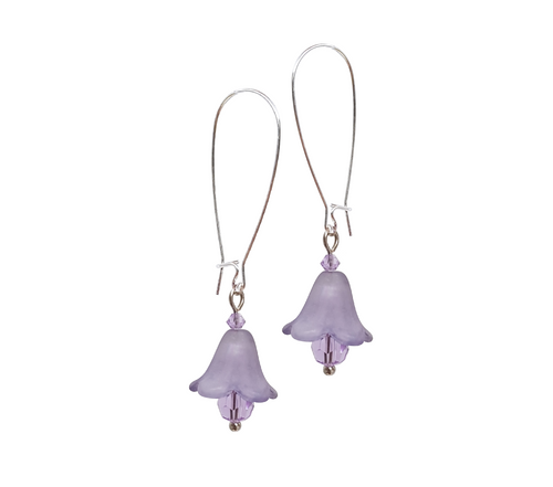 Blue Bell Long Drop Earrings