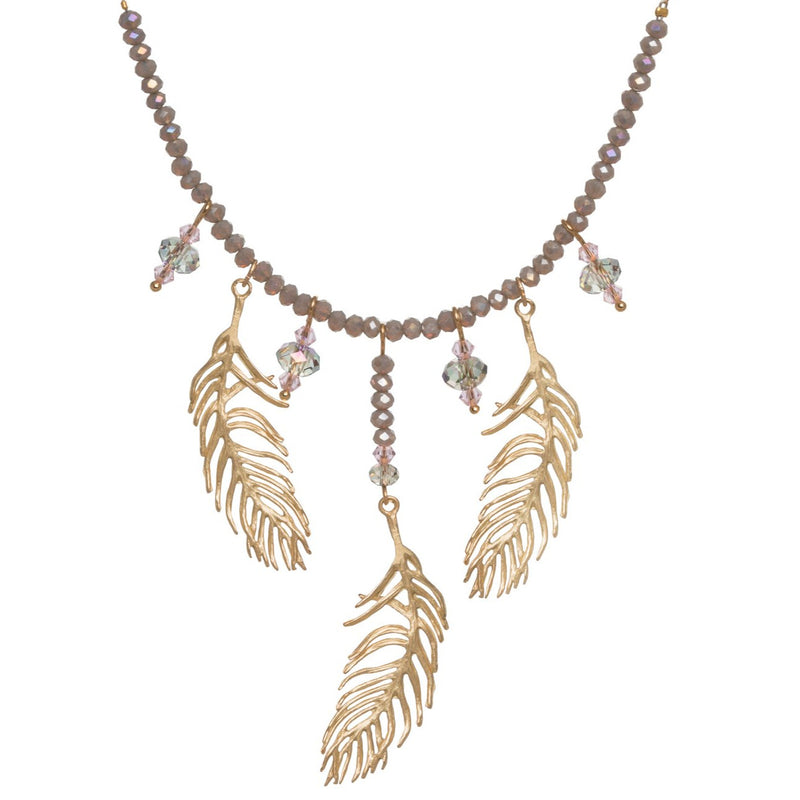 Feather 3 Drop Necklace